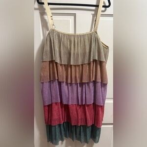 Multicolor Layered Sparkly Dress